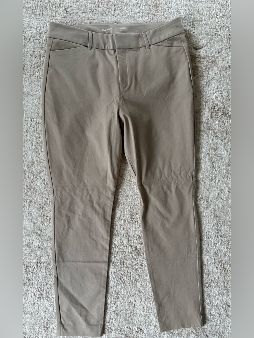 Old Navy Pixie High Rise Skinny Pants Khaki Mocha Taffy Sz 14 Nwot